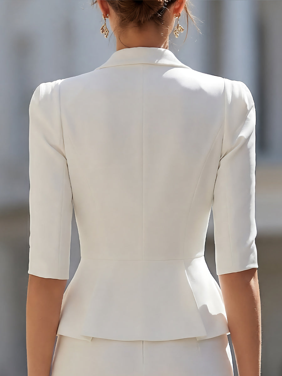 Structured Peplum Blazer With Sculpted Waist