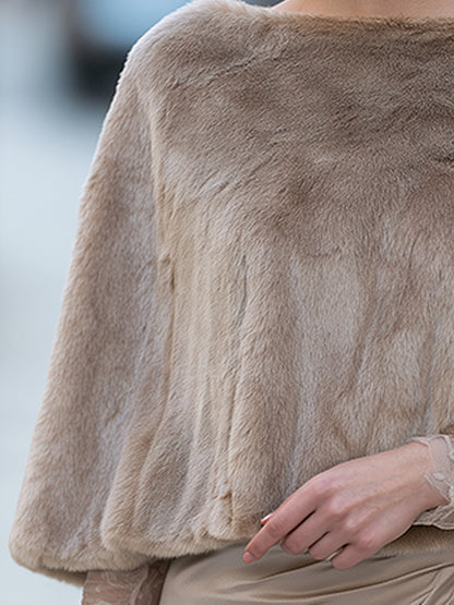 Elegant Plush Faux Fur Cape