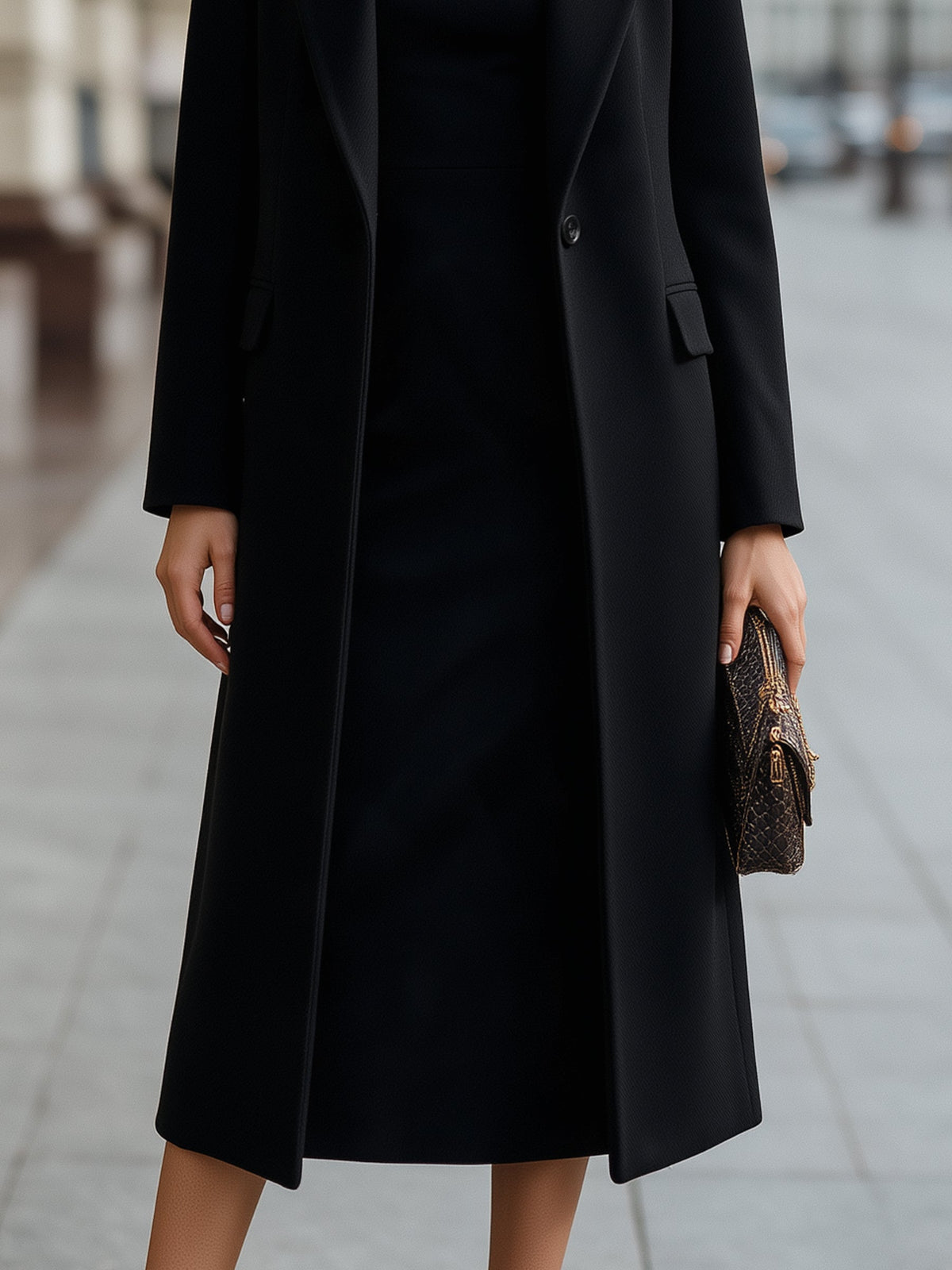Longline Tailored Coat & Midi Dress Set