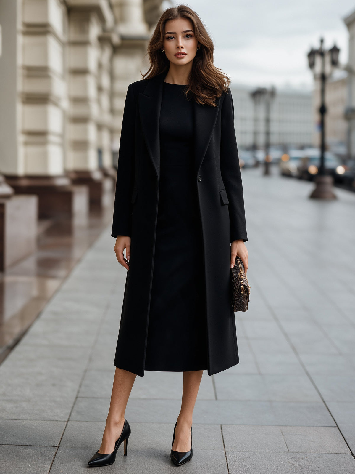 Longline Tailored Coat & Midi Dress Set
