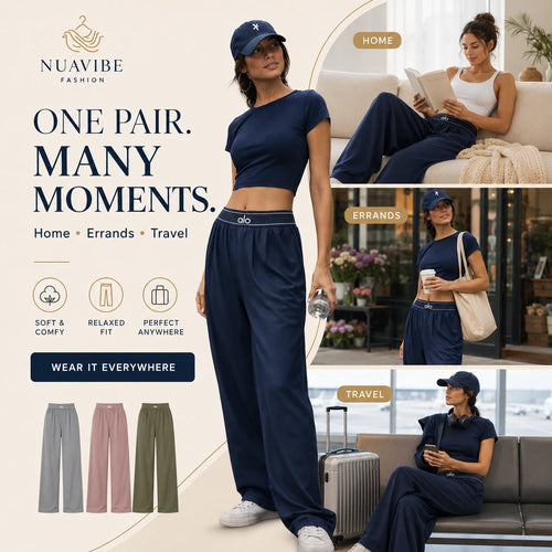 High-Waisted Wide-Leg Lounge Pants