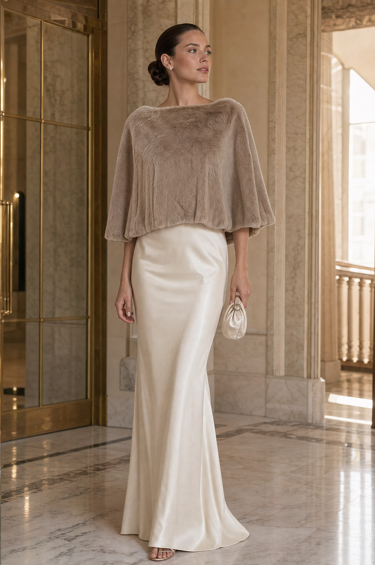 Elegant Plush Faux Fur Cape