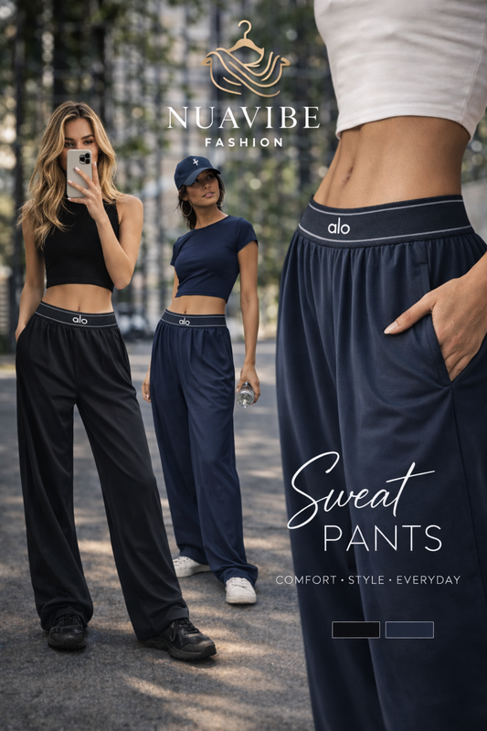 NUAVIBE™ High-Waisted Wide-Leg Sweatpants